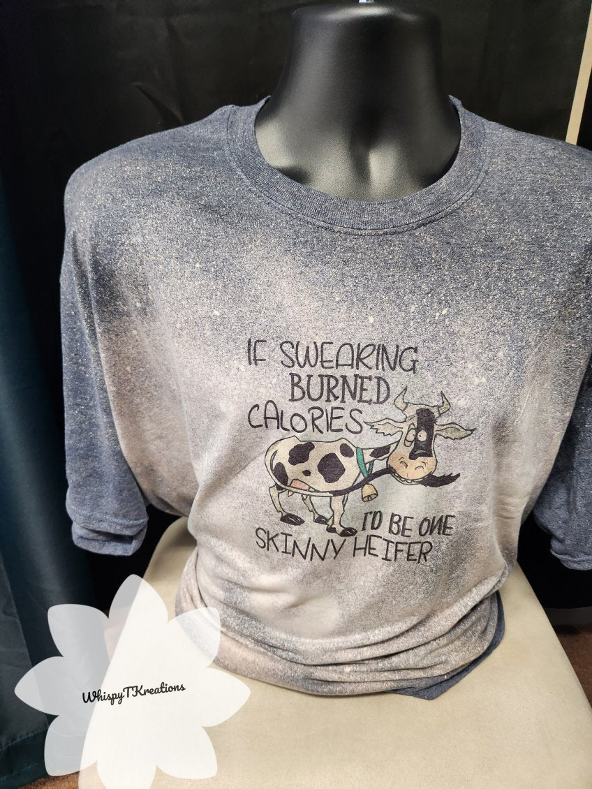 "Skinny Heifer" Bleached Tee