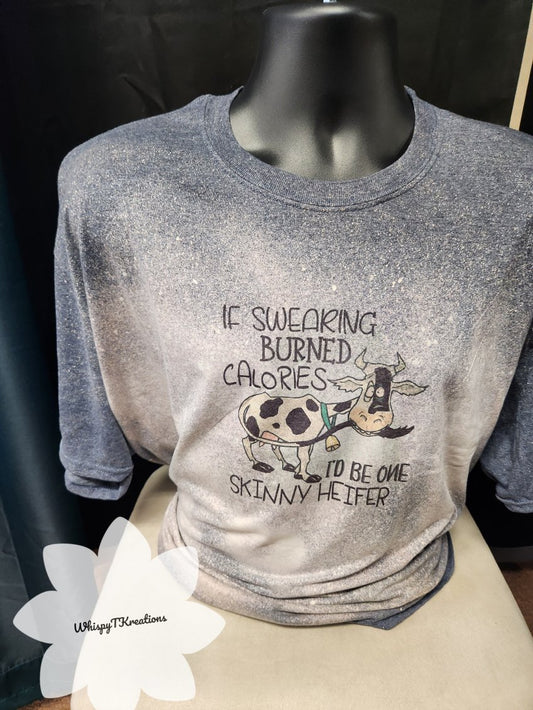 "Skinny Heifer" Bleached Tee
