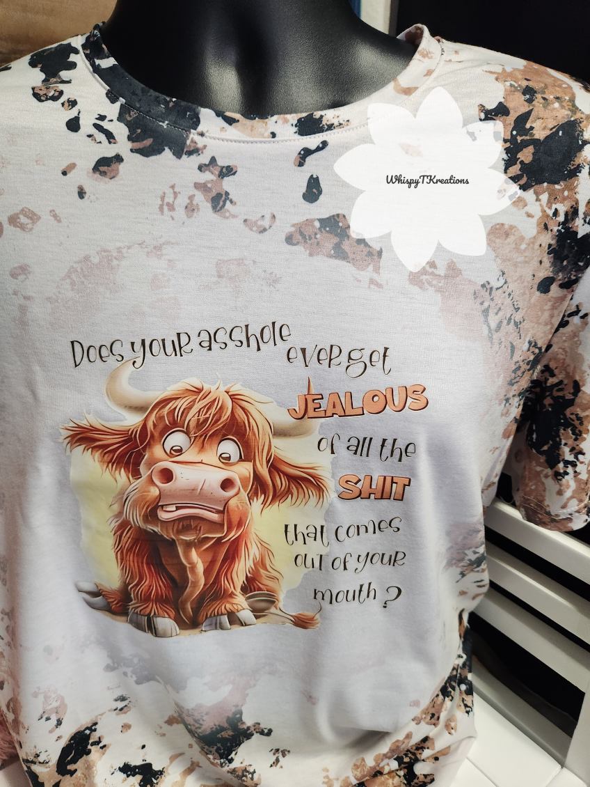 "Jealous Ahole" Bleached Cow Tee