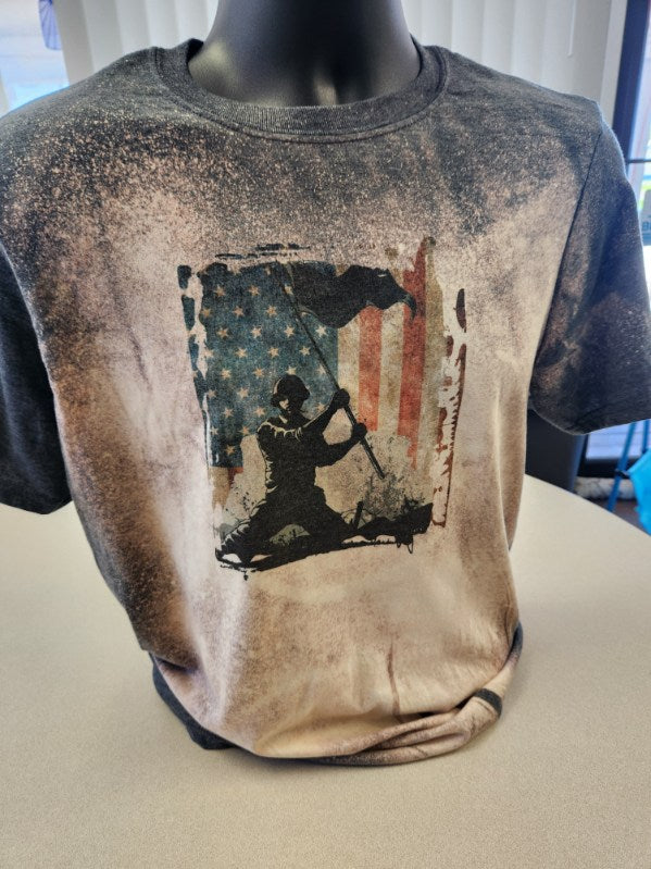 American Hero Bleached Flag Tee