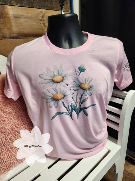 Pink Daisy Floral Tee