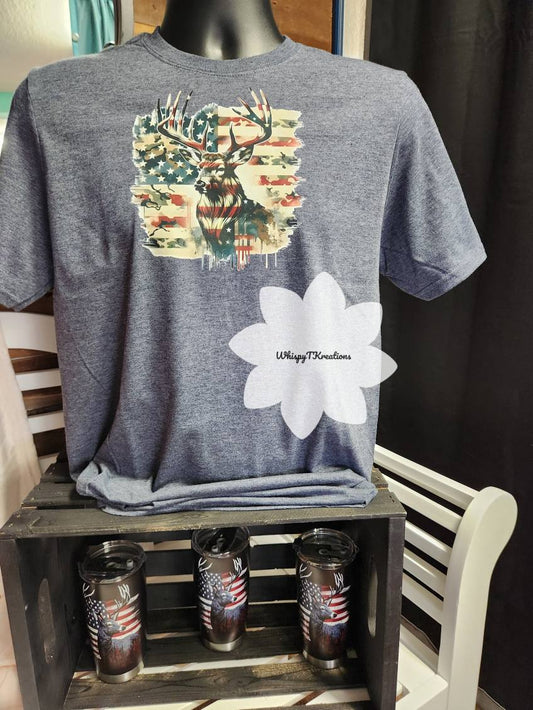 "American Buck" Patriotic Deer Tee