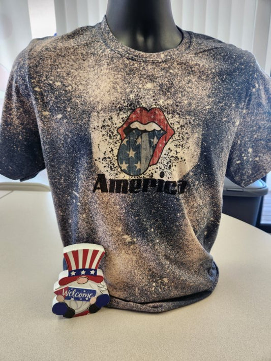'America' Bleached Rock & Roll Tee